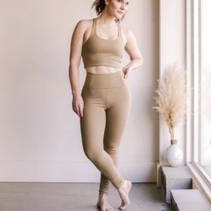 NWT Girlfriend Sand High-Rise Compressive Legging